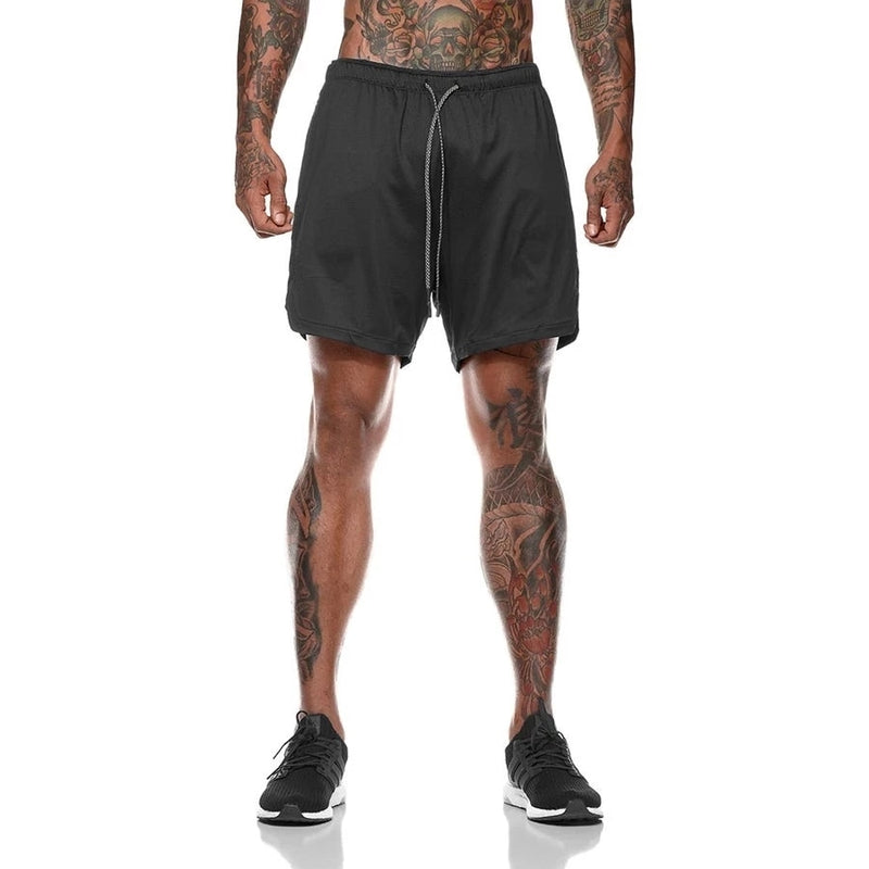 Calção Esportivo Masculino Shorts de Corrida e academia de Dois Decks 2 em 1