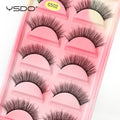 YSDO 5 Pairs Eyelashes Natural Long 3D Mink Lashes Fluffy Volume Mink False Eyelashes Cruelty Free Wispy Lashes Makeup Cilios