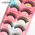 YSDO 5 Pairs Eyelashes Natural Long 3D Mink Lashes Fluffy Volume Mink False Eyelashes Cruelty Free Wispy Lashes Makeup Cilios