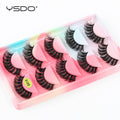 YSDO 5 Pairs Eyelashes Natural Long 3D Mink Lashes Fluffy Volume Mink False Eyelashes Cruelty Free Wispy Lashes Makeup Cilios