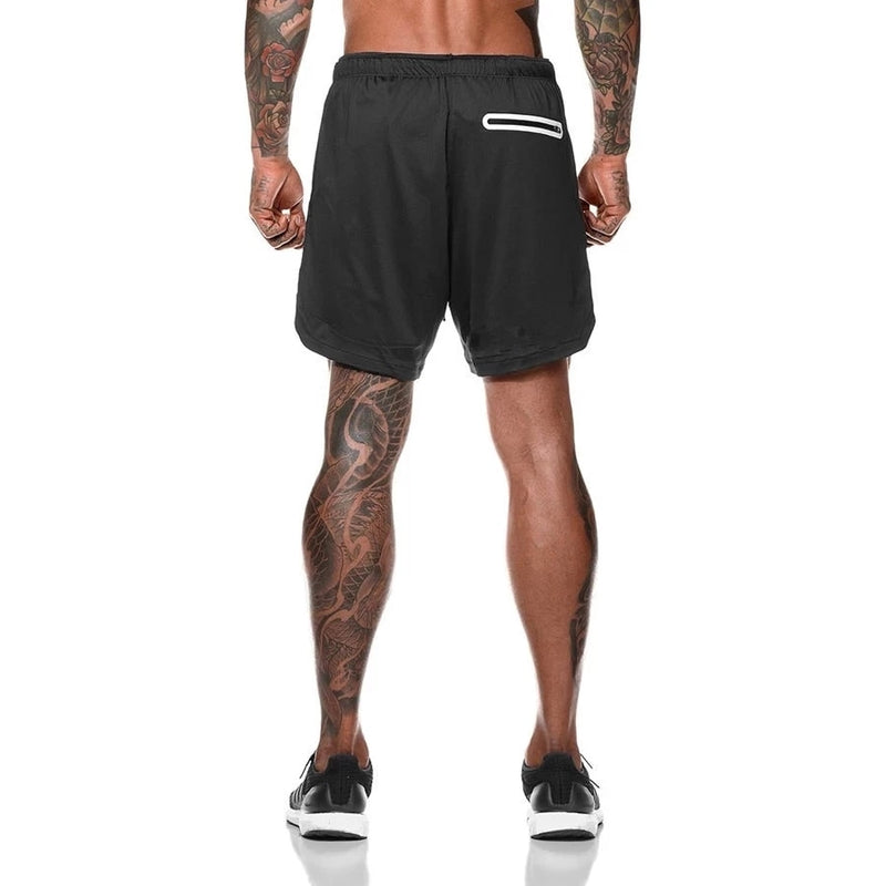 Calção Esportivo Masculino Shorts de Corrida e academia de Dois Decks 2 em 1