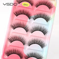 YSDO 5 Pairs Eyelashes Natural Long 3D Mink Lashes Fluffy Volume Mink False Eyelashes Cruelty Free Wispy Lashes Makeup Cilios