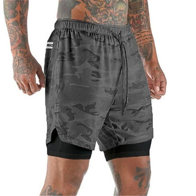 Calção Esportivo Masculino Shorts de Corrida e academia de Dois Decks 2 em 1